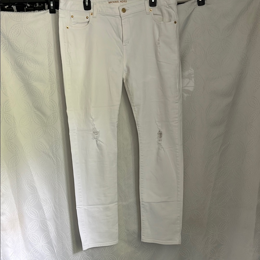 Michael Kors Mid-Rise White Women's Jeans